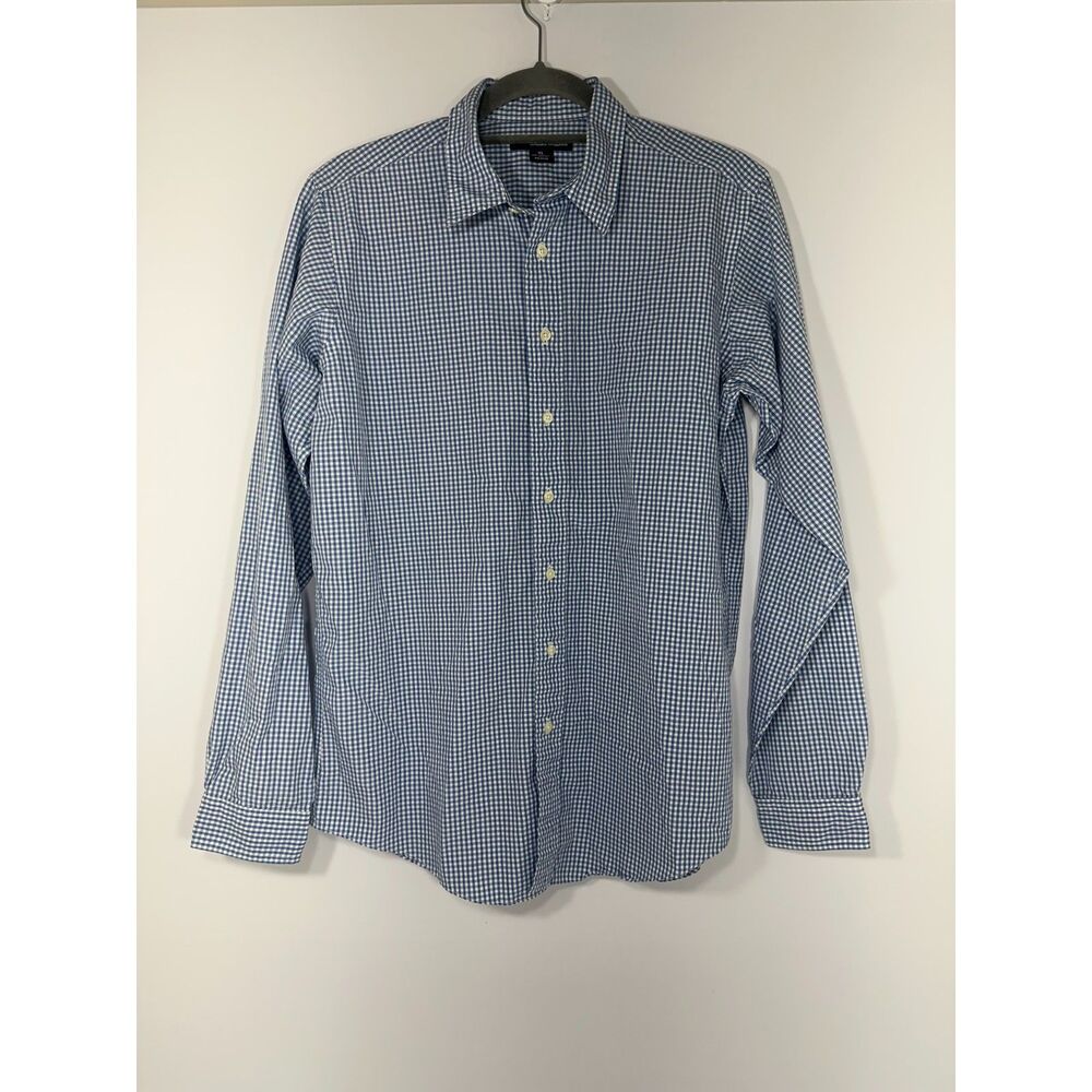 Brooks Brothers 346 Men’s XL Blue White Gingham Check Cotton Button Down Shirt